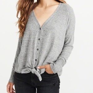 A&F tie-front button-up top